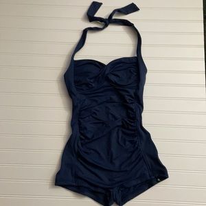 Seafolly Australia one piece blue bathing suit